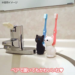 Super Cute Cat Toothbrush Holder with Suction Cup At The Bottom High Quality Plastic Japanese Creative Cartoon Toothbrush Hanger