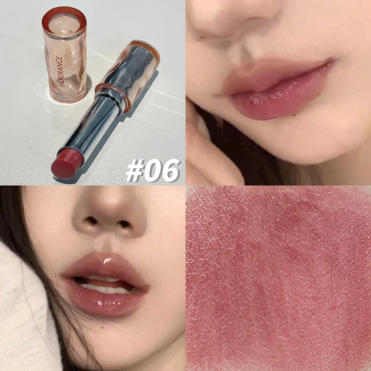 Lápiz labial con luz de espejo, maquillaje delicado y hermoso, brillo de labios de gelatina sólida, rosa sandía, hidratación duradera sin decoloración