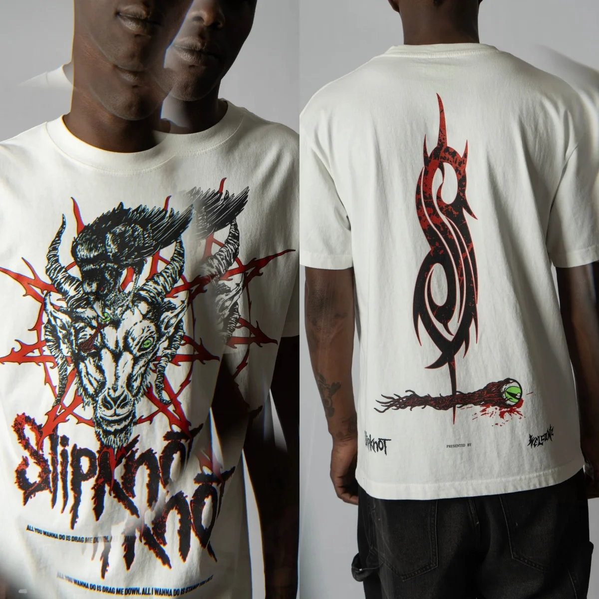 Spit It Out Weißes Slipknot Band T-Shirt aus Baumwolle mit Grafikdruck für Herren und Damen, Sommer-Streetwear – Detail 4