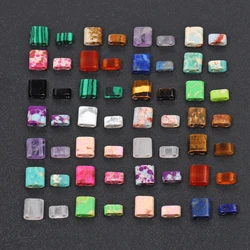 Two Hole Stone Beads Natural Picture Jasper Lapis Lazuli Malachite Gems Beads for Bohemia Bracelet Necklace Beads Accessories