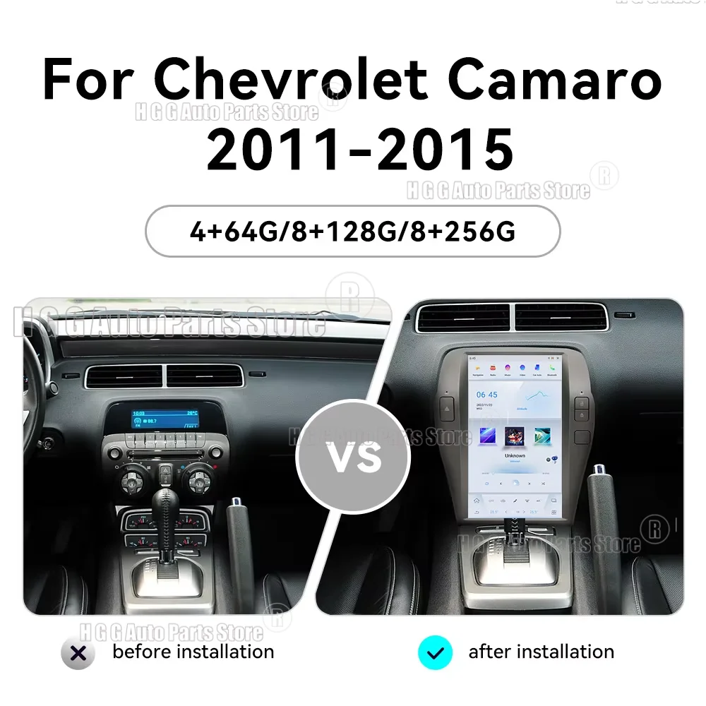 12 Inch HD Screen Android 13 Car Radio For Chevrolet Camaro 2011-2015 Wirless Carplay GPS Navigation Multimedia Player Head Unit