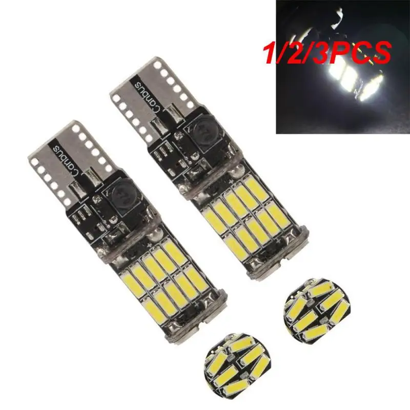 1/2/3PCS Signal Lamp 1200Lm T10 W5W LED Canbus Bulbs 4014 26SMD Instrument Lights White 12V 7000K LED Reversing Lights 12V lde