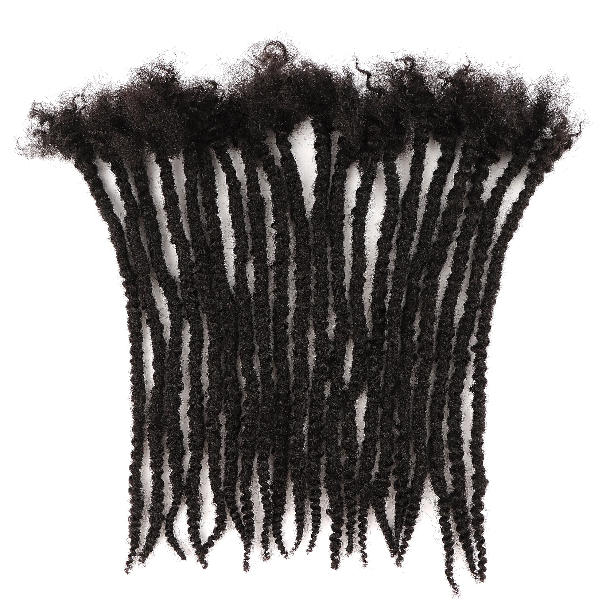 AHVAST-Extensions de dreadlock texturées pour hommes et femmes, 0.6 vrais cheveux humains, faites à la main, locs 8-30 ", 100% cm d'épaisseur, options