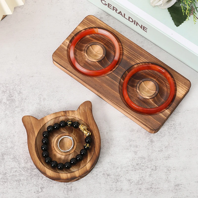 Wooden Handstring Bracelet Display Stand Storage Beading Plate Tray Board Jewelry Making Organizer