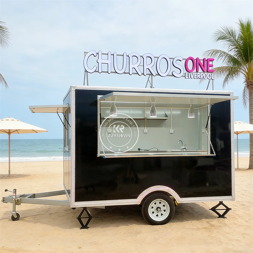 

Мобильный фудтрак для продажи гамбургеров, пиццы и закусок, изготовленный на заказ, портативный уличный фургон для барбекю и пиццы