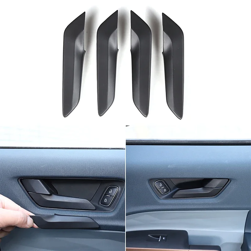 

ABS Carbon Fiber Matte Black Car Inner Door Pull Handle Cover Trim Sticker For Ford Maverick 2022-2024 Interior Accessories