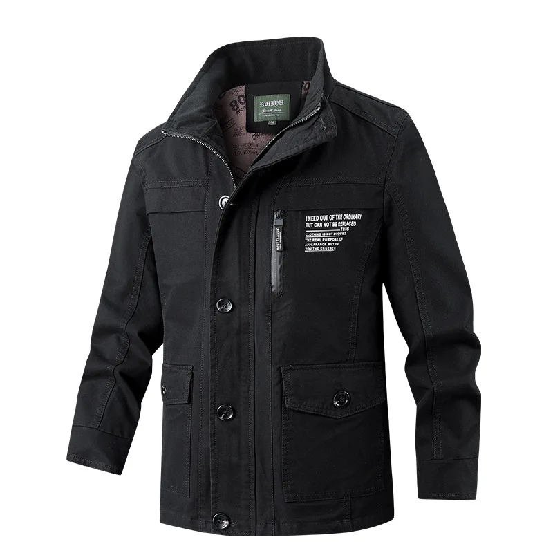 2025 Spring and Fall fashion men's coat Pure cotton outdoor casual trend loose plus size jacket