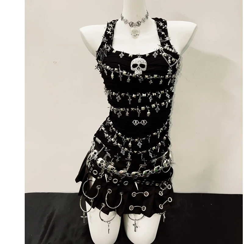 bustier top y2k fashion Skull top vintage tops y2k clothes y2k crop top gothic clothes e girl clothes Gothic Tank Tops Punk Tops