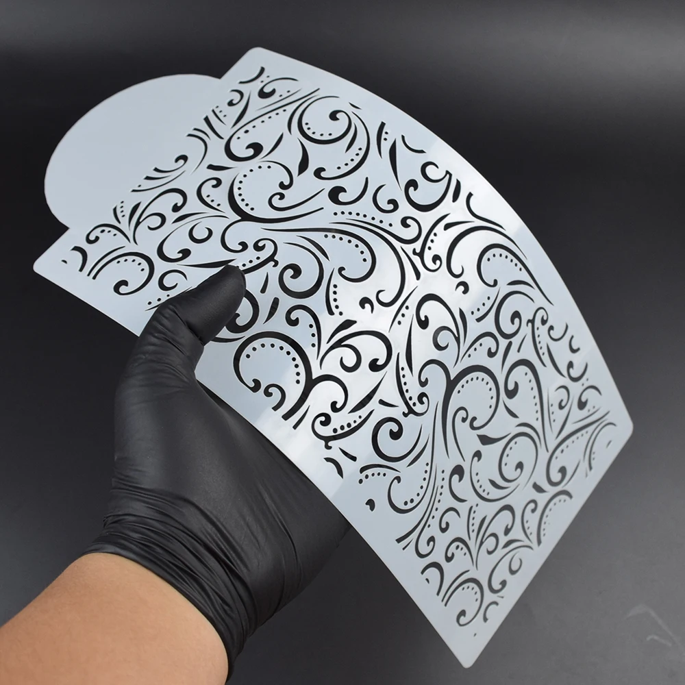 1pc, Wave Pattern Cake Stencil, Cake Fondant Decorating Side Baking Mesh Stencils, Plastic Templates Spray Flower Cake Molds
