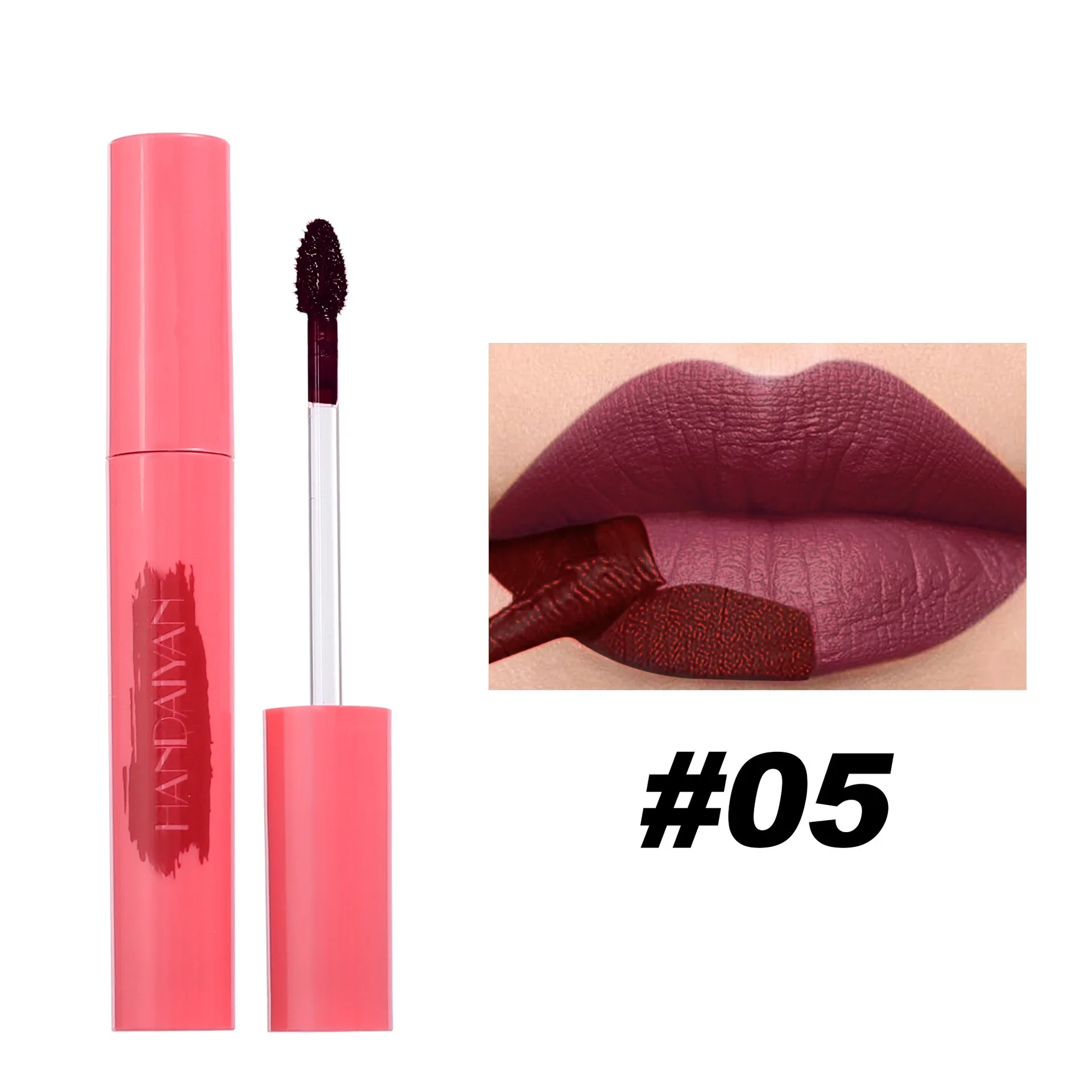 Lápiz labial líquido desgarro, 6 colores, tinte de labios mate, esmalte de labios resistente al agua, maquillaje de larga duración, brillo de labios rojo Sexy, cosméticos