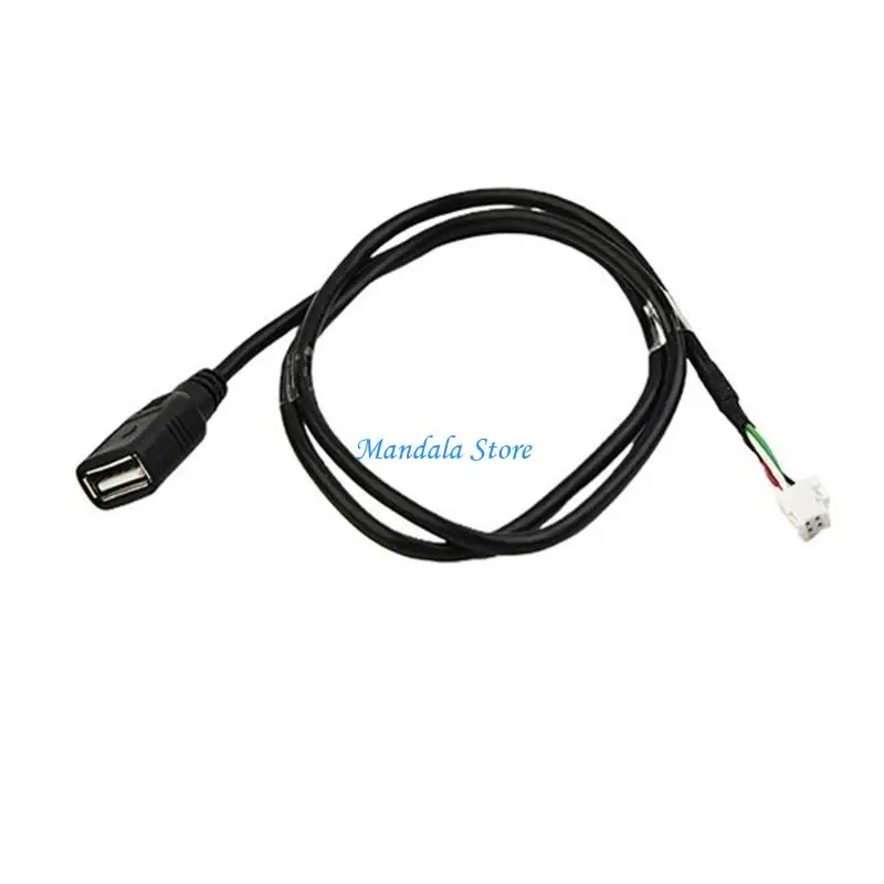U2JC Car USB Cable Adapter 4 6Pin Connector Replacement USB Extension Cable Adapter for Car Navigation System Enduring