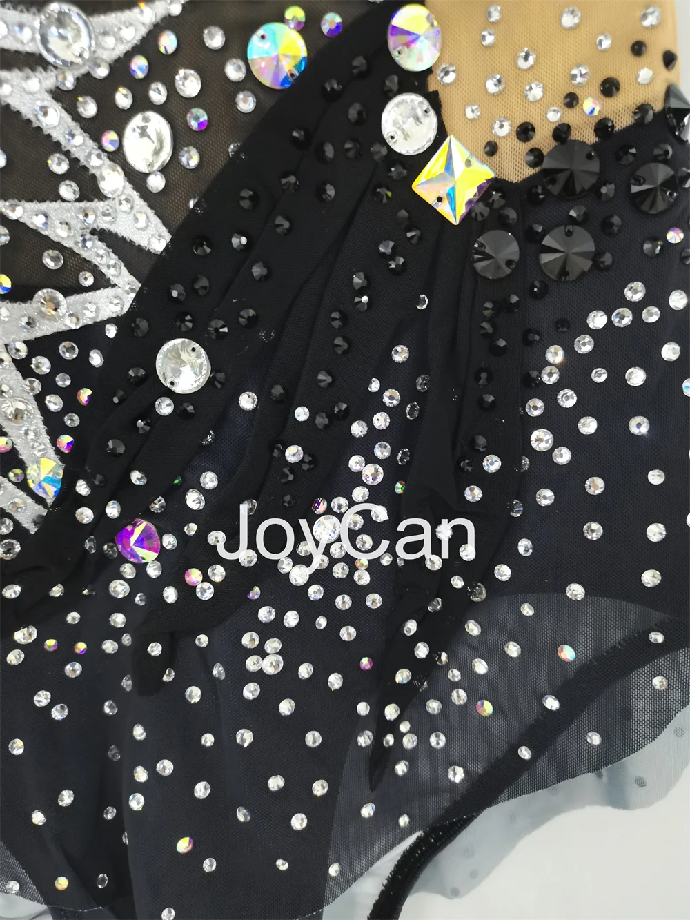 جويكان-أحجار الراين ثدي جمباز للنساء ، سبانديكس أسود ، ملابس رقص أنيقة للفتيات ، منافسة