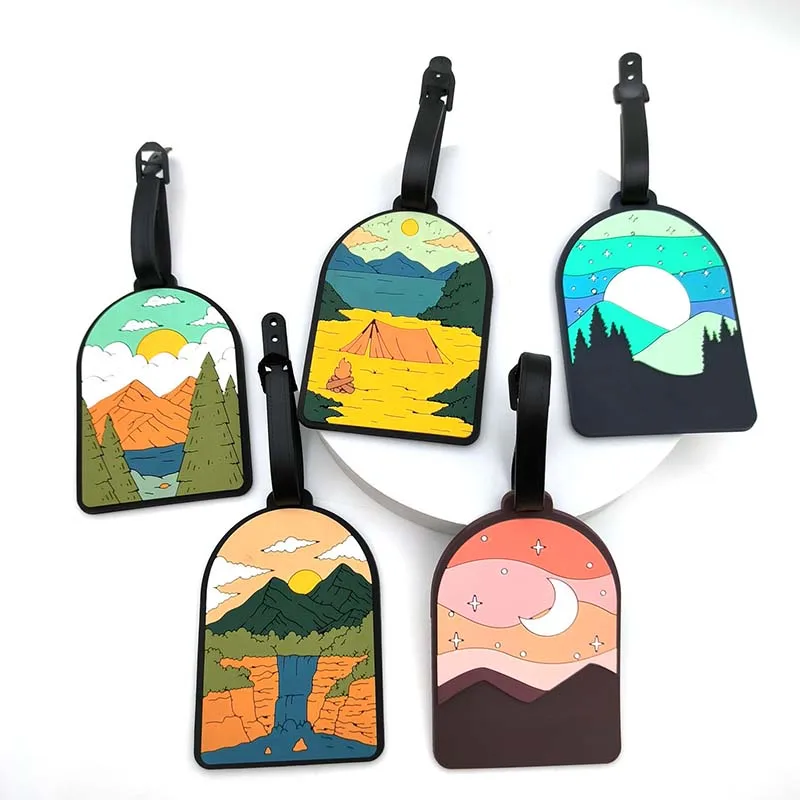 Travel Accessories Cute  Mountains & Rivers Luggage Tag Silica Gel Suitcase ID Addres Holder Baggage Boarding Tag Portable Label