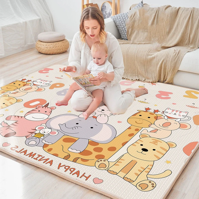 Thick 200*180cm Large Size Play Mats for Children's Safety Mat 1cm EPE Environmentally Friendly Baby Crawling Folding Mat Carpet