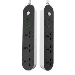 2500W US EU UK Power Strip German Plug 3 AC Outlets and 3 USB Ports Universal Extension Board Power Strip Multy plug