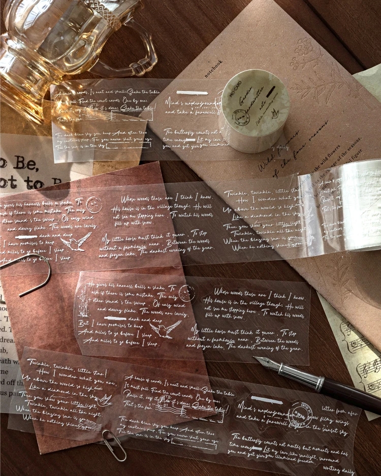 Journal GO 2Mx5cm Notizband mit weißer Tinte, kreatives, schönes Masking-Tape, Aufkleber, Journaling, Scrapbook, Karte, DIY-Briefpapier – Detail 14