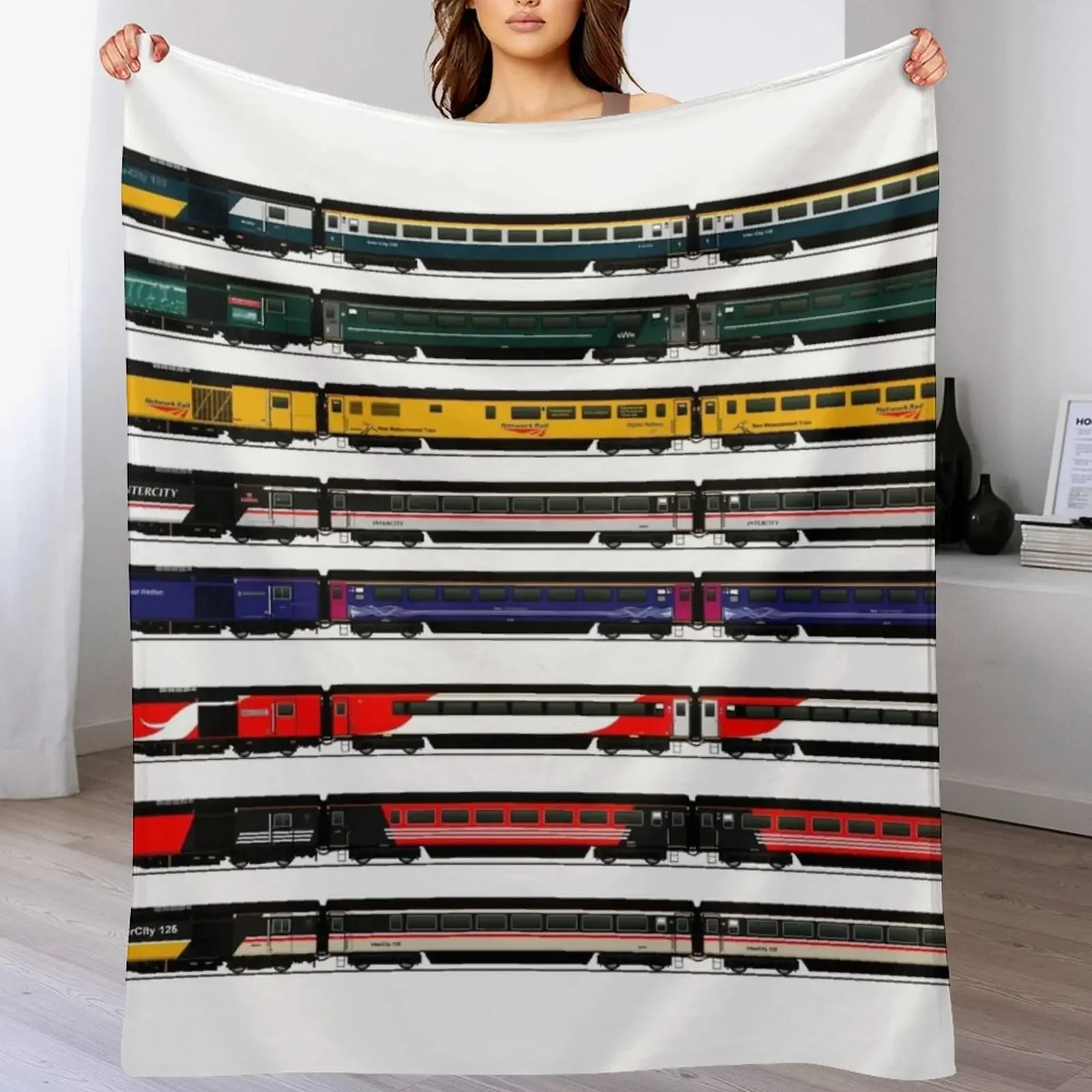 

INTERCITY 125 HST LOCOMOTIVES Throw Blanket Luxury Designer Camping Custom Luxury Blankets