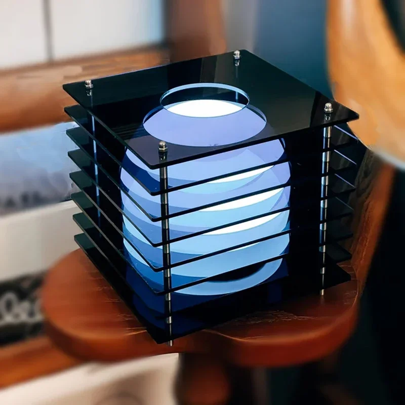 2026 USB ديكور المنزل مصابيح غرفة النوم الاكريليك اللون اللون قابلة للشحن بجانب خزانة مصباح الطاولة تزيين غرفة الدعائم ليلة Lighti #3