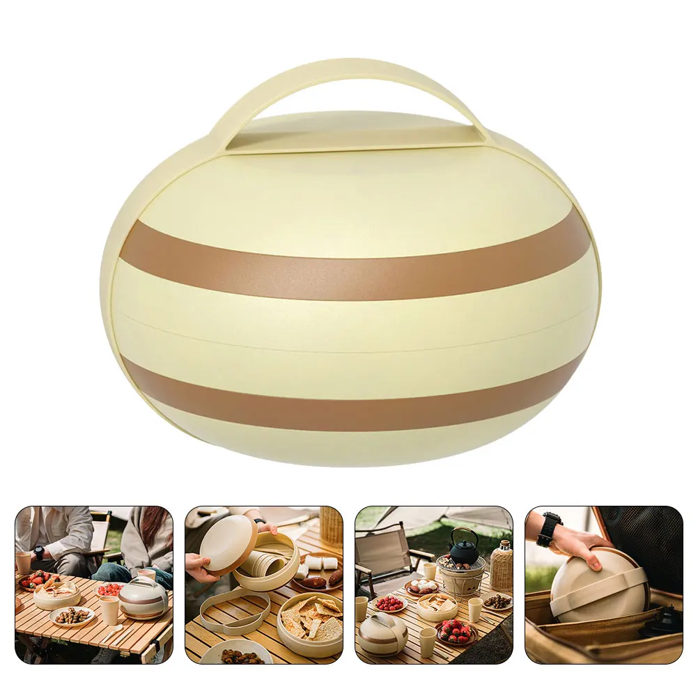

1 set Portable Camping Tableware Set Foldable Travel Cutlery Plates Outdoor Dining Reusable Picnic Dish Silverware Set