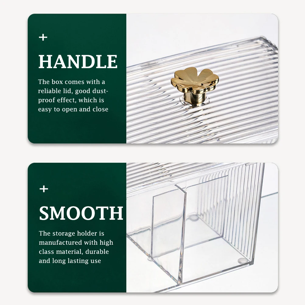 

Makeup Storage Box Large Capacity Dustproof Lid For Cotton Swabs Pads Cosmetics Organizer Desktop Container