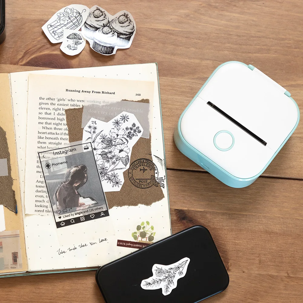 Phomemo T02 Mini Portable Printer Thermal Printing 53mm Sticker Wireless Inkless Mini Pocket Printer Self-adhesive Label Printer