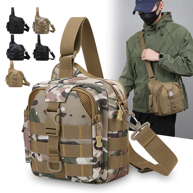 

Multifunctional tactical outdoor travel shoulder bag camouflage sports lure waist bag multi-pocket storage bag