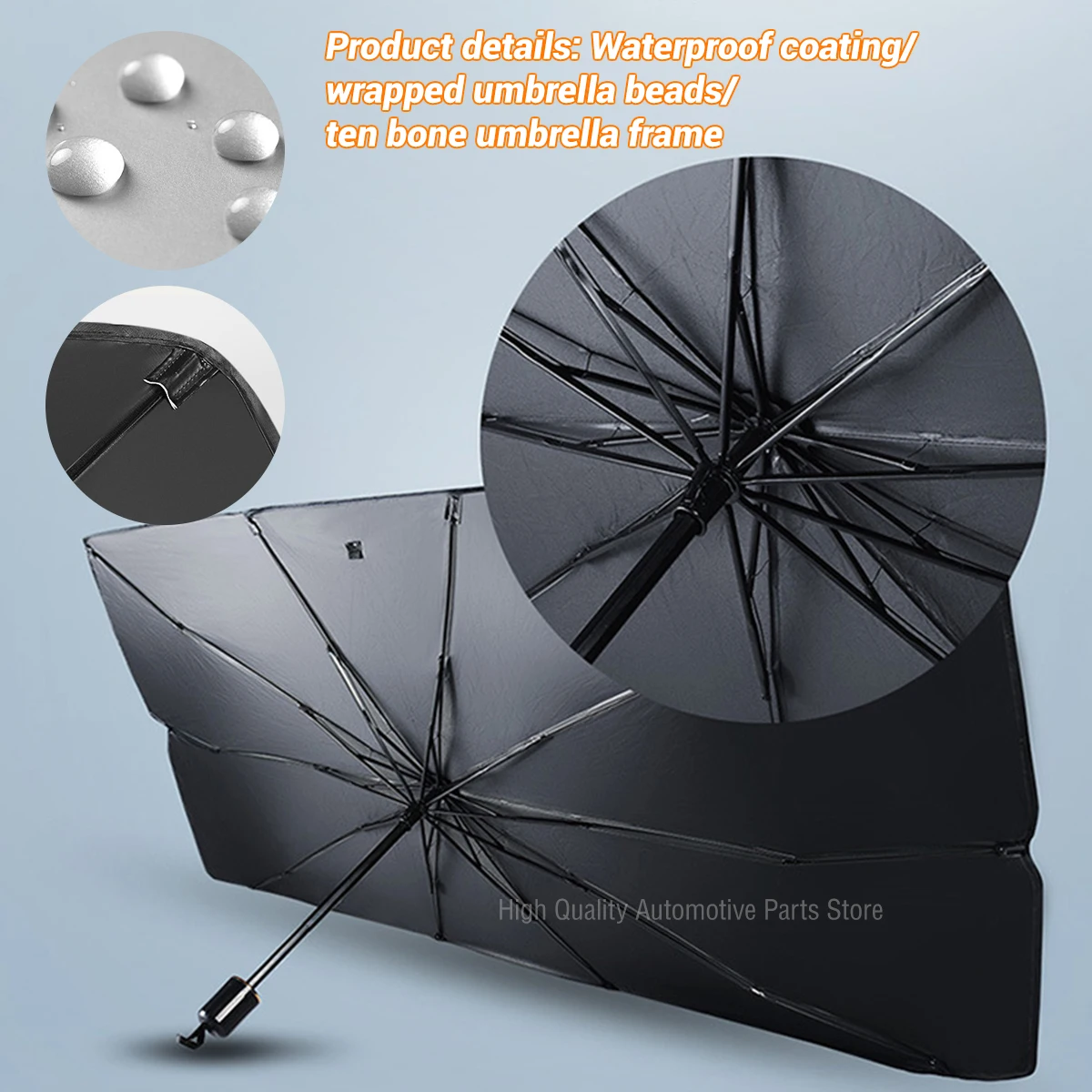 Picture 4: Car Sunshade Umbrella Windshield Folding Front Parasol Umbrella Type Sun Shade for Car Window Summer Sun Protection Accessories