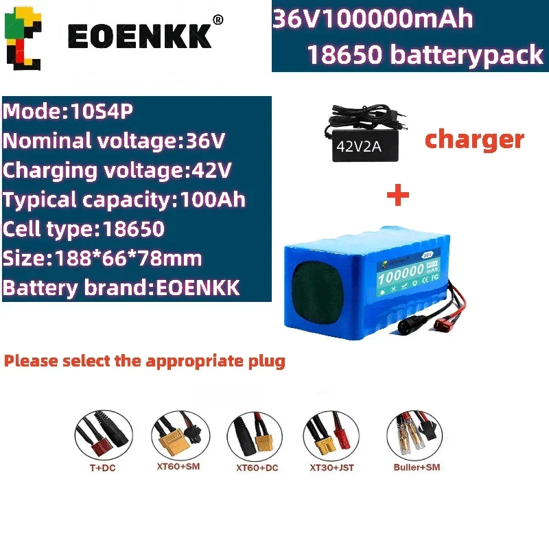 EOENKK 36V10S4P 100Ah Electric Scooter Electric Scooter Battery 36v100000mAh Electric Scooter Lithium Battery 18650 battery pack