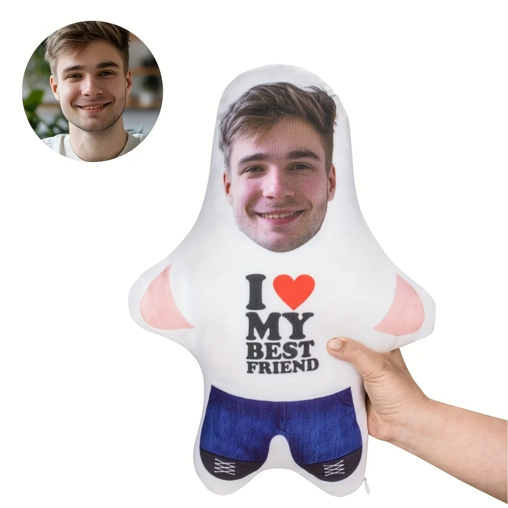 Photo Custom Plush Fabric Pillow Face Making Cute Fun Human Shape Cushion Pillow DIY Universal Holiday Gift, Birthday Present Th