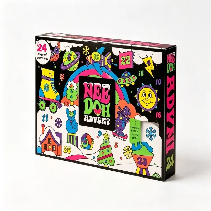2026 NeeDoh Adventskalender Geschenk für Kinder 24 Tage 3D PVC Puppen Countdown Weihnachten 2026 Neujahr Überraschungsgeschenke