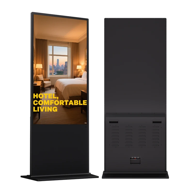 49 Inch High Brightness Indoor Advertising LCD Digital Menu Display Floor Standing for Elevators and Airports