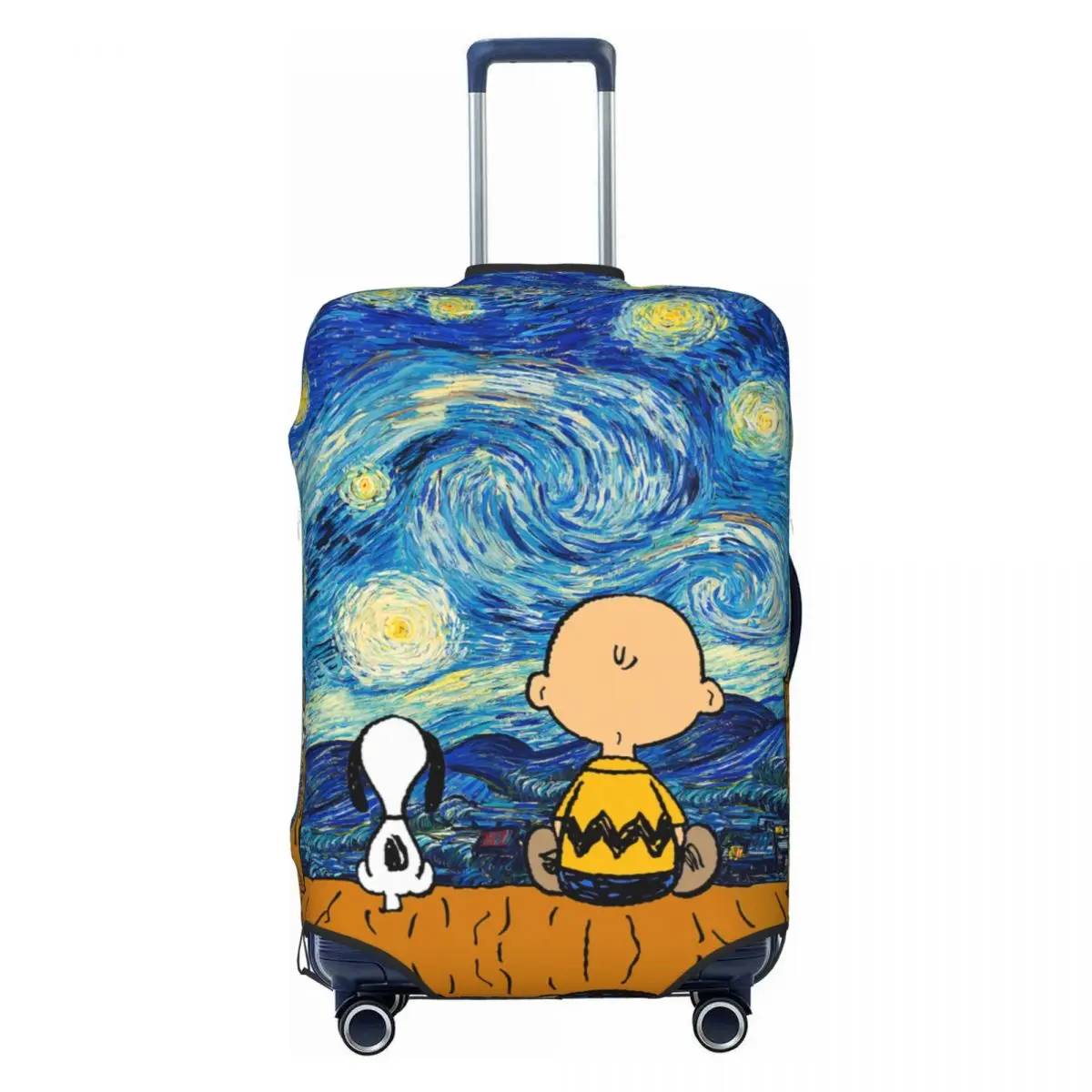 Copri bagagli Snoopy simpatico cartone animato personalizzato Coperture protettive elastiche per valigie da viaggio adatte a 18-32 pollici