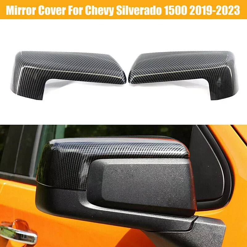 

1 Pair Car Rearview Side Mirror Cover Sticker Wing Cap Exterior Door Case Trim For Chevy Silverado 1500 CMC SIERRA 2019-2023