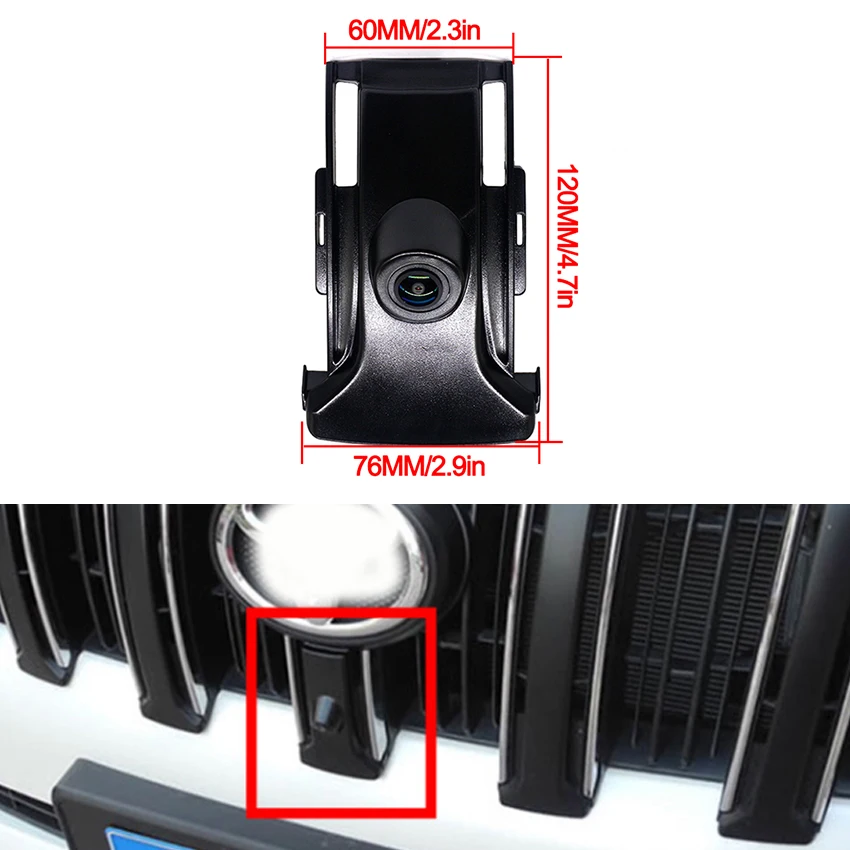 Car Front View Camera AHD 1080P Night Vision Forward Parking Logo Camera For Toyota Prado Fj150 2014 ~2017