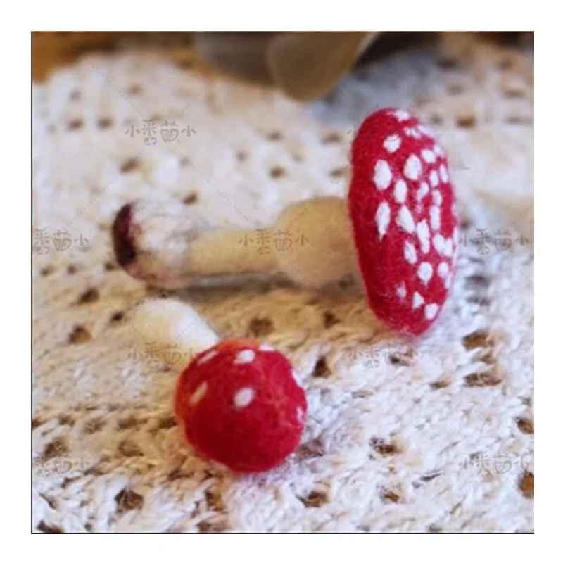 Mushroom Brooch Wool Felt wool needlepoint kit  wool felt needle felting decoration craft needlecraft