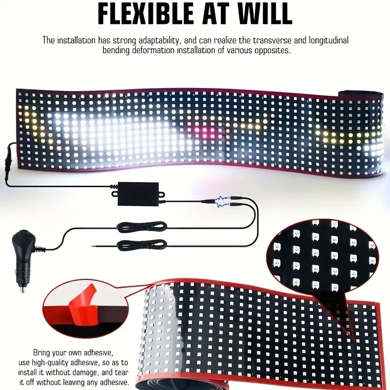 Demon Eyes Car LED Logo APP LED Matrix Pixel Panel Night Light DIY Programmable Flexible LED Display for Car Truck Accessorie