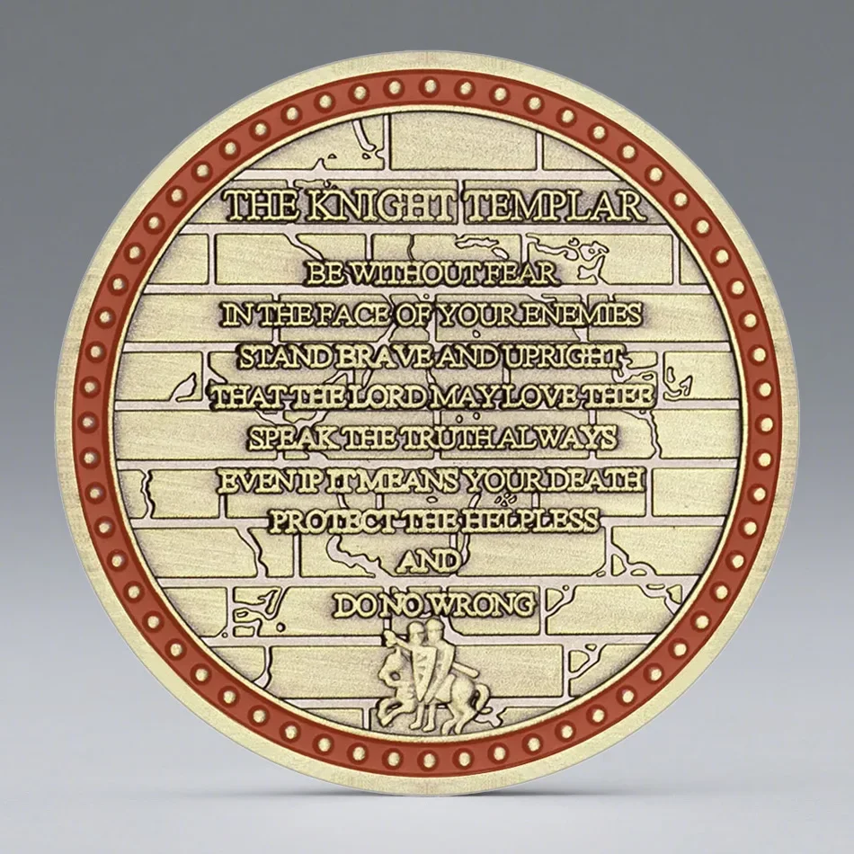 Military Knight Commemorative Coin Antique Copper Plated Armor Warrior Challenge Coin Medals Gift