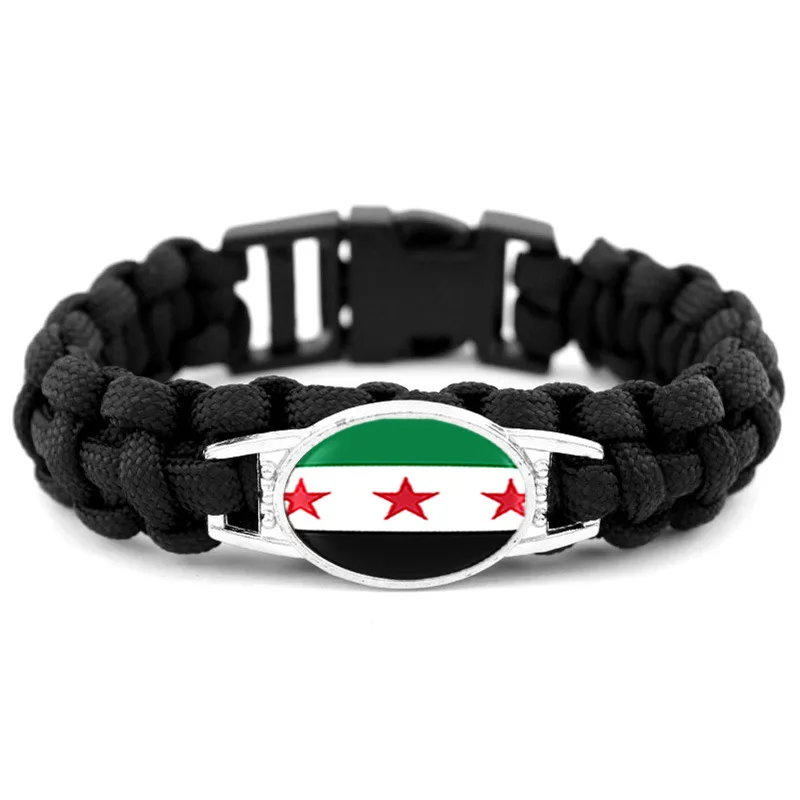 New Fashion Syria Flag Bracelet Handmade Braided Adjustable Charm Love Syrian Arab Republic Waistband For Women Men Jewelry Gift