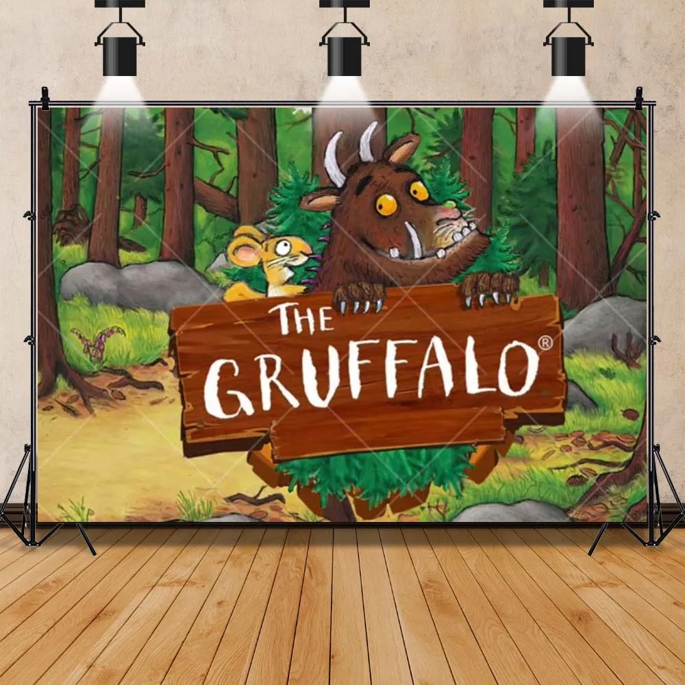 خلفية التصوير الفوتوغرافي Gruffalo مخصصة الوحش البني البقرة الحكمة ماوس خلفية عيد ميلاد الأطفال استوديو الصور الدعائم