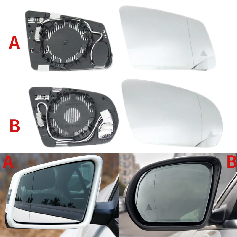 Side Rearview Mirror Glass With Blind Spot Heated Lens For Mercedes-Benz A B C E S Class GLC GLB GLA GLK W205 W204 W212 W213