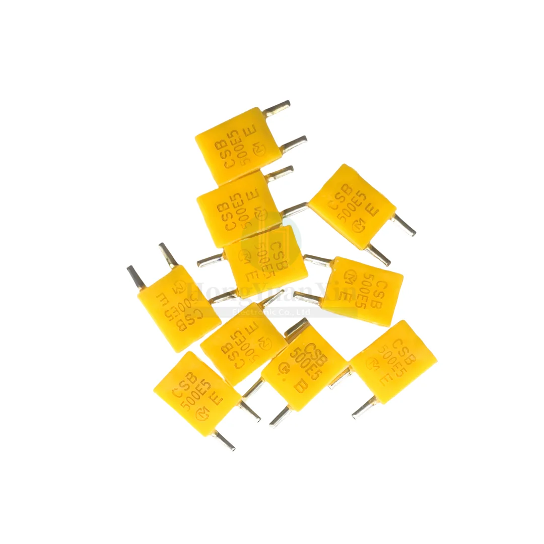 50pcs/ 500K ceramic crystal oscillator CSB500E 5 500E5 500KHZ vertical in-line 2-pin resonator