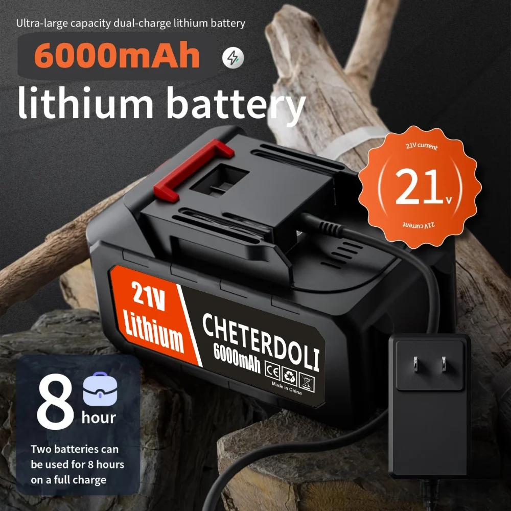 21V 388VF 6000mAh High Capacity Rechargeable Lithium Ion Battery for Makita 18V/21V Cordless Power Tools Replacement Battery