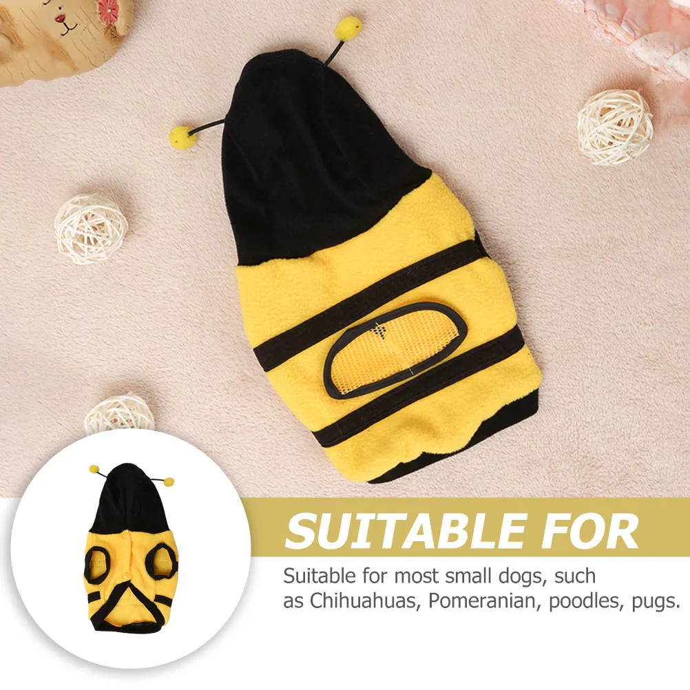 

1pc Pet Bee Costume Dog Halloween Hoodie For Small Dogs Chihuahua Pomeranian Poodle Puppy Pet Festival Cosplay Apparel