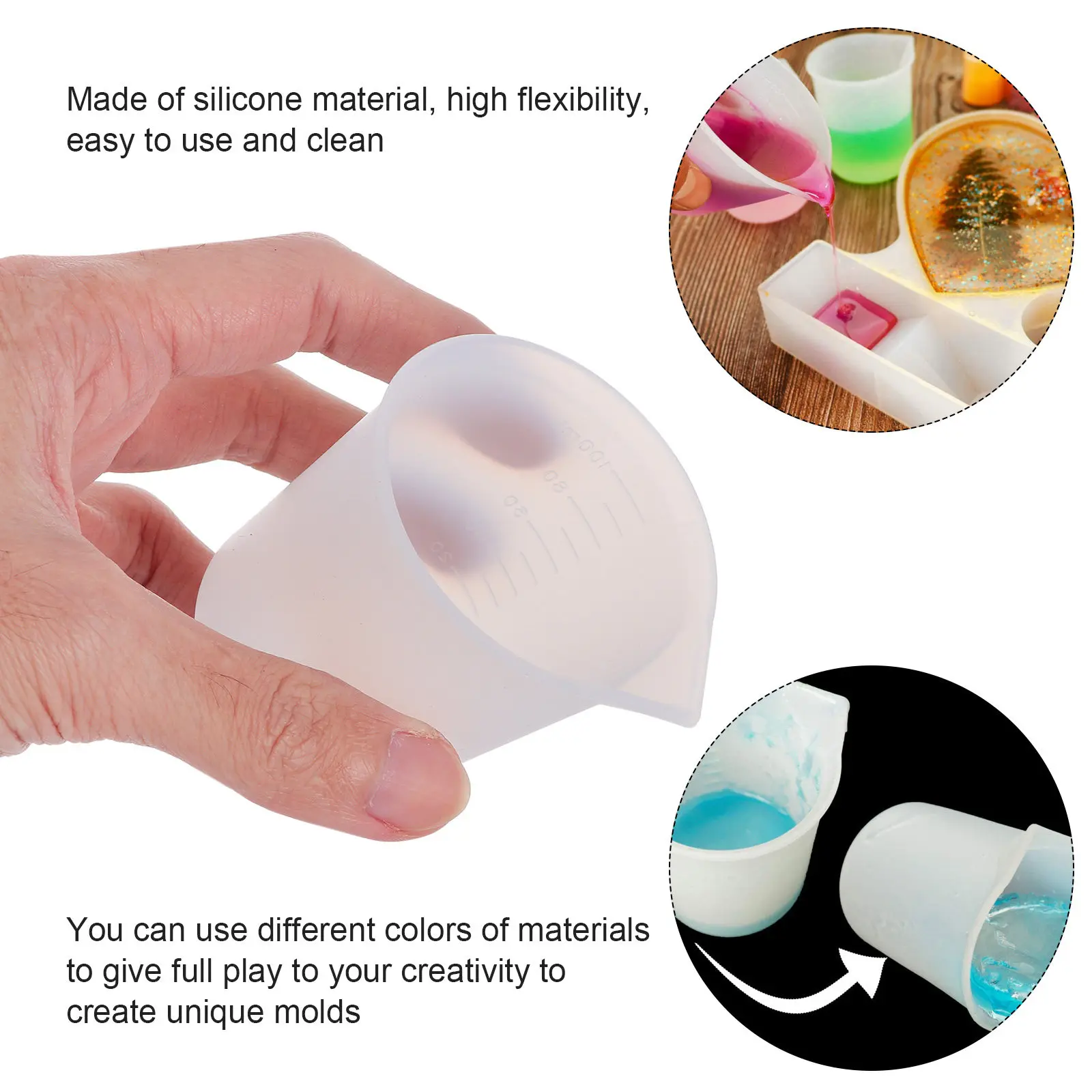 

Набор из 1 прозрачного мерного стакана с мерной шкалой и пипетками для рукоделия, смешивания клея, точных лабораторных работ