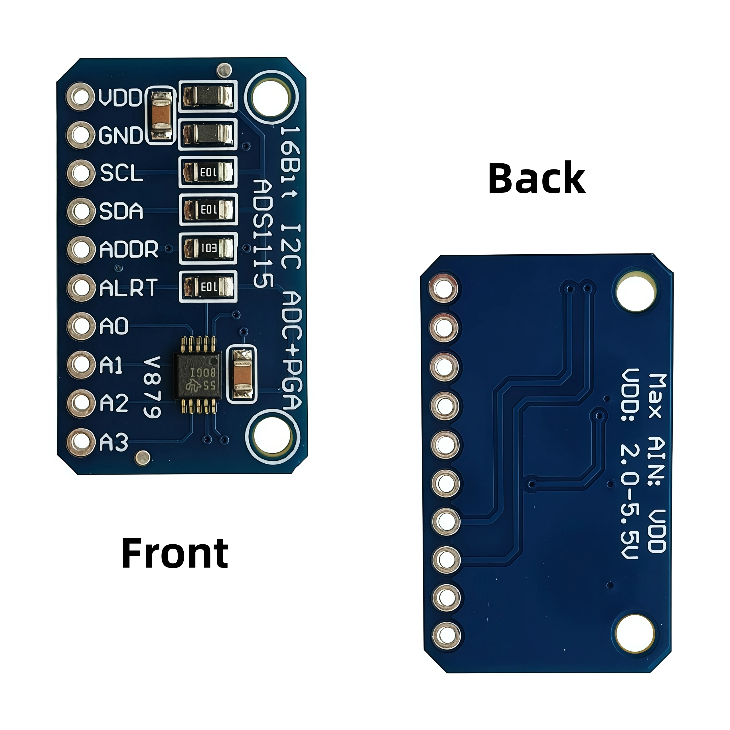 5PCS ADS1115 16 Bit 16 Byte 4 Channel I2C IIC Analog-to-Digital ADC PGA Converter Module High Precision for Arduino Raspberry Pi