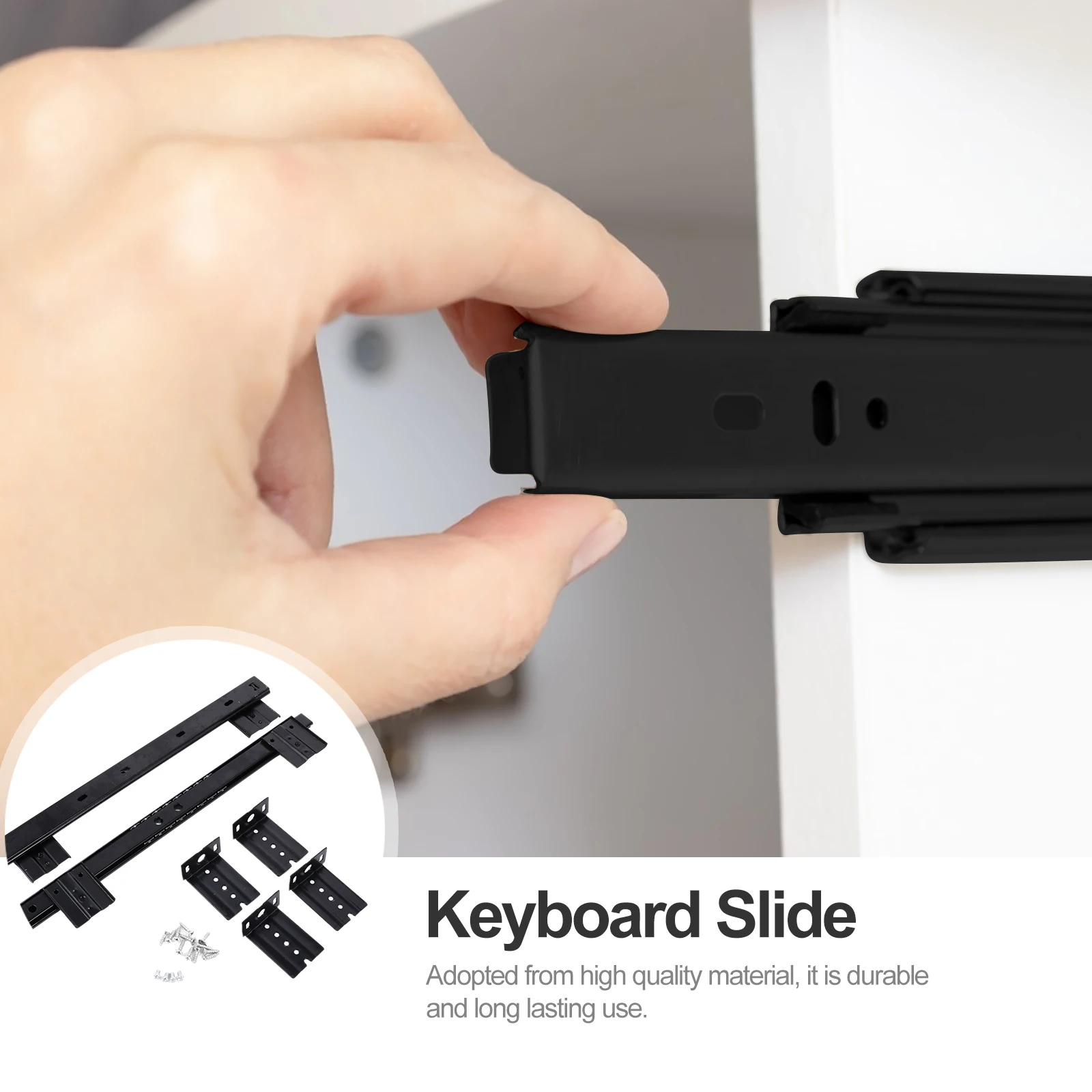 

Slide Track Heavy Duty Cold Keyboard Track Steel Smooth Keyboard Slide Soft Close Continuous Bearings Hardware
