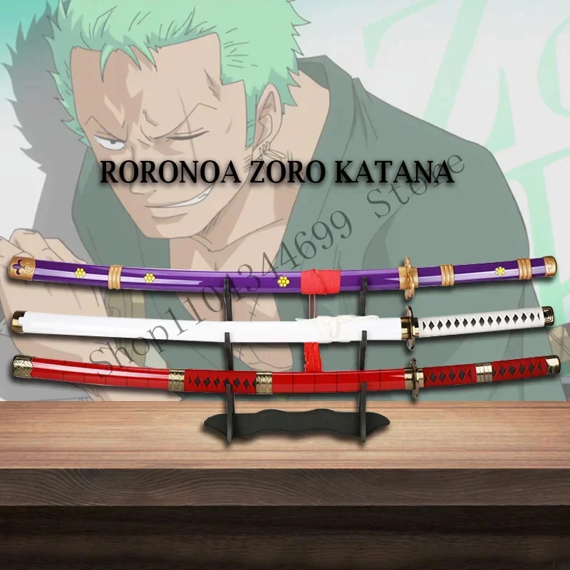 104Cm Roronoa Zoro Katana Anime Sword Character Weapon Props Enma Purple Sandai Kitetsu Bamboo Blade CMM