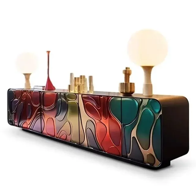 Dopamine Painted TV Cabinet, Italian Modern High-end Floor Cabinets, Furniture