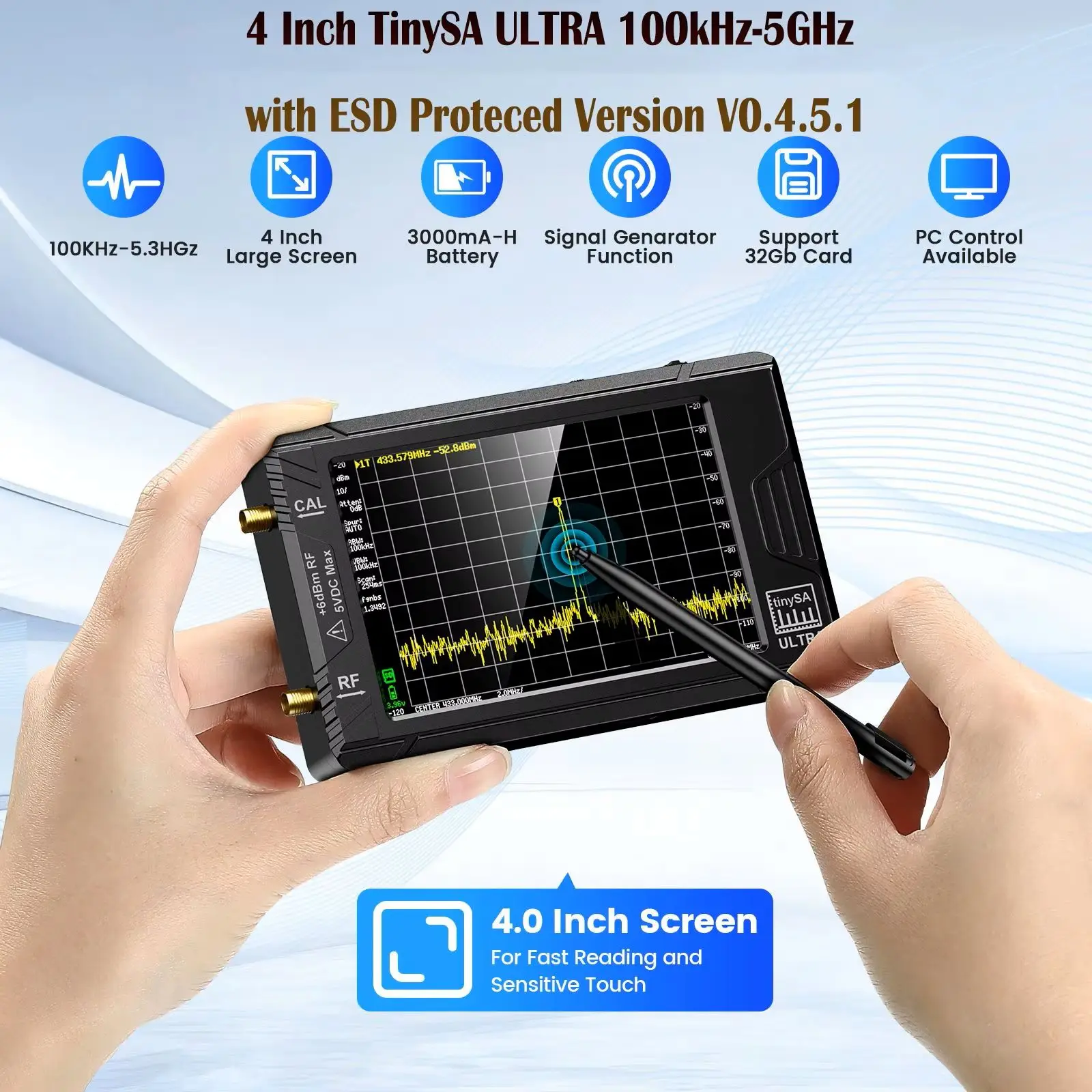 32GB搭載 TinySA ULTRA 5.3GHz スペクトラムアナライザー