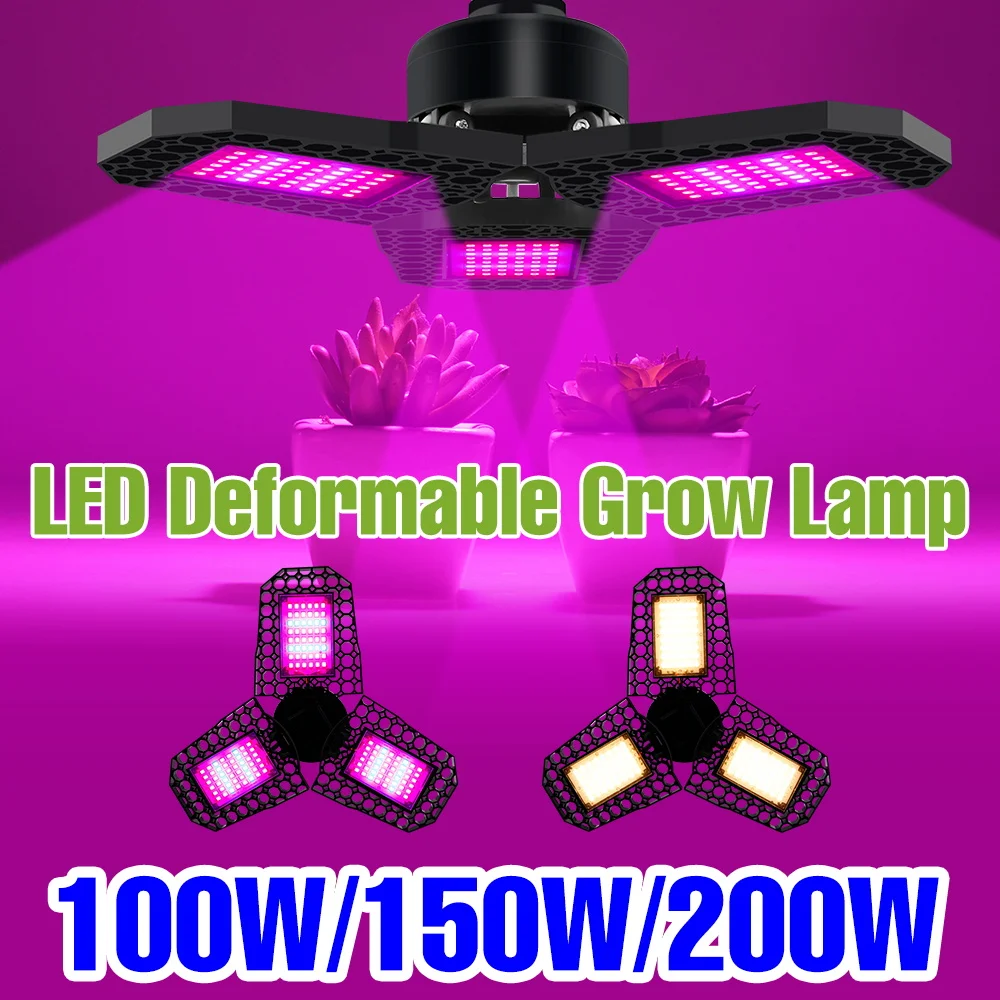 

200W LED E27/E26 Grow Lights Full Spectrum Phyto Lamp Plant Greenhouse Tent Flower Vegetables Hydroponics Cultivation 100W 150W